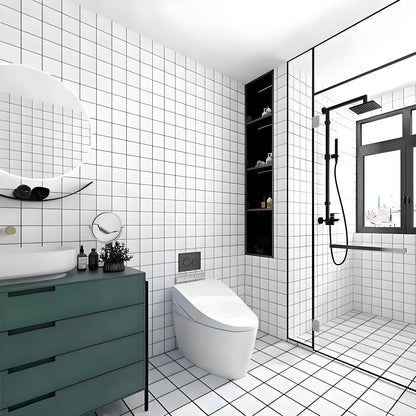 SPC Carved Board (Bathroom Small Tile Alternative) – 12x12 Interlocking Waterproof Anti - Slip Bathroom Flooring Tiles (10 Sqft/Box) - 海智集