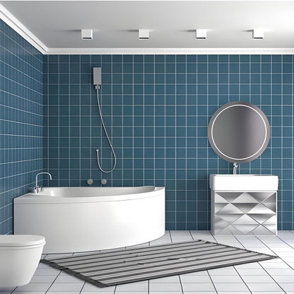 SPC Carved Board (Bathroom Small Tile Alternative) – 12x12 Interlocking Waterproof Anti - Slip Bathroom Flooring Tiles (10 Sqft/Box) - 海智集