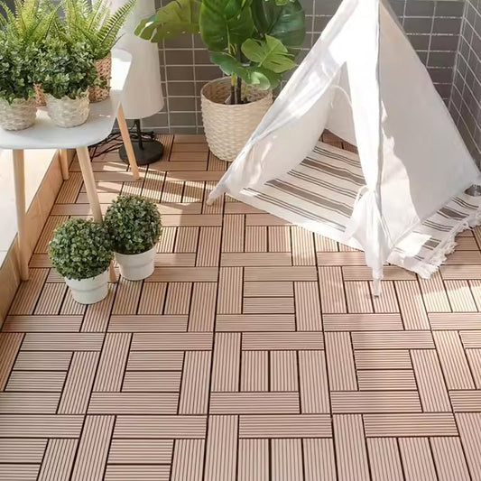 WPC DIY Decking Tile 300*300 Best Selling 3d Embossed Wood Plastic Composite Interlocking Deck-海智集-